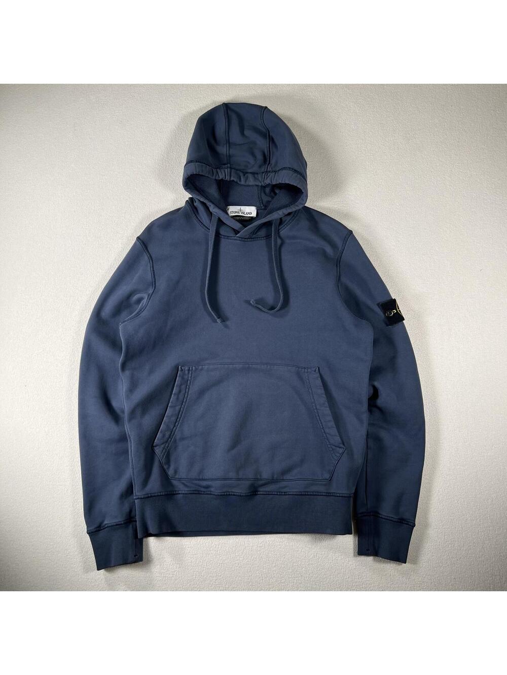 Stone Island navy patch logo hoodie Size Small